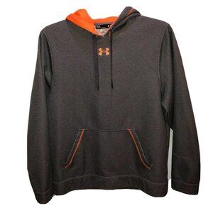 Under Armour Mens Large Gray Mesh Print Loose Pullover Hoodie Jacket Hooded Sz L